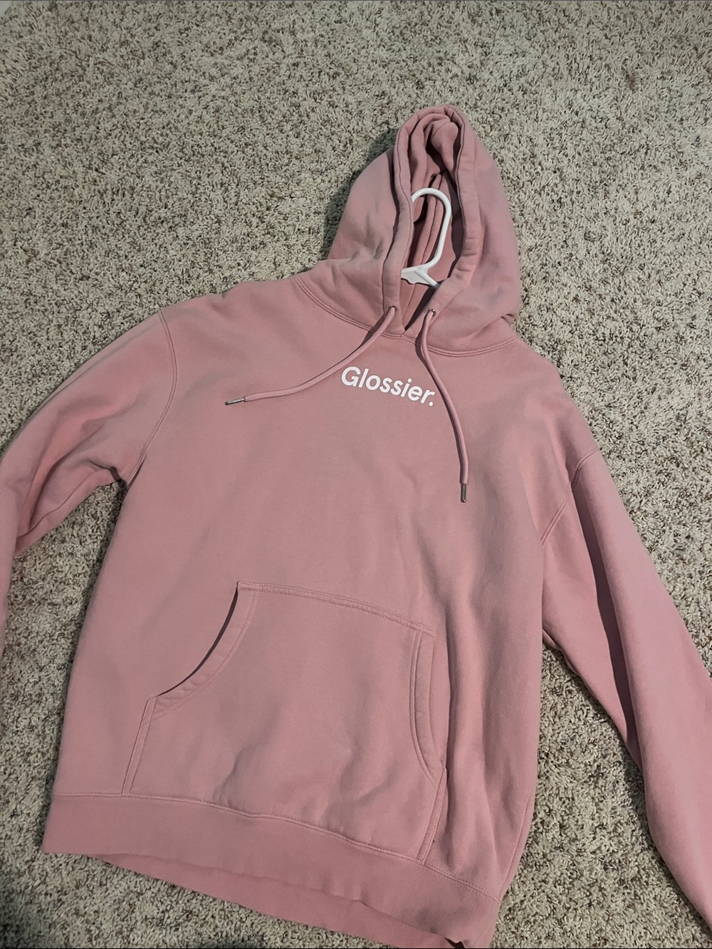 Glossier Dusty Rose Hoodie Sweatshirt - Women's Pullover